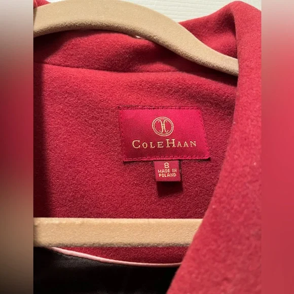 Cole Haan Red Pea Coat - Picture 3 of 10